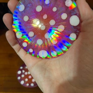 Rainbow Holographic Coasters with UV Reactive Ink zdjęcie 16