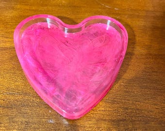 Heart Shaped Resin Coaster with Lipped Edge | Celestial Drink Coaster | Handmade Boho Cosmic Decor | Unique Resin Gift