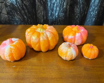 Handmade Resin Pumpkin Patch | Fall Decor in Varying Sizes – Autumn Tabletop, Shelf, or Halloween Decoration