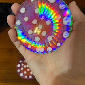 Rainbow Holographic Coasters with UV Reactive Ink zdjęcie 15