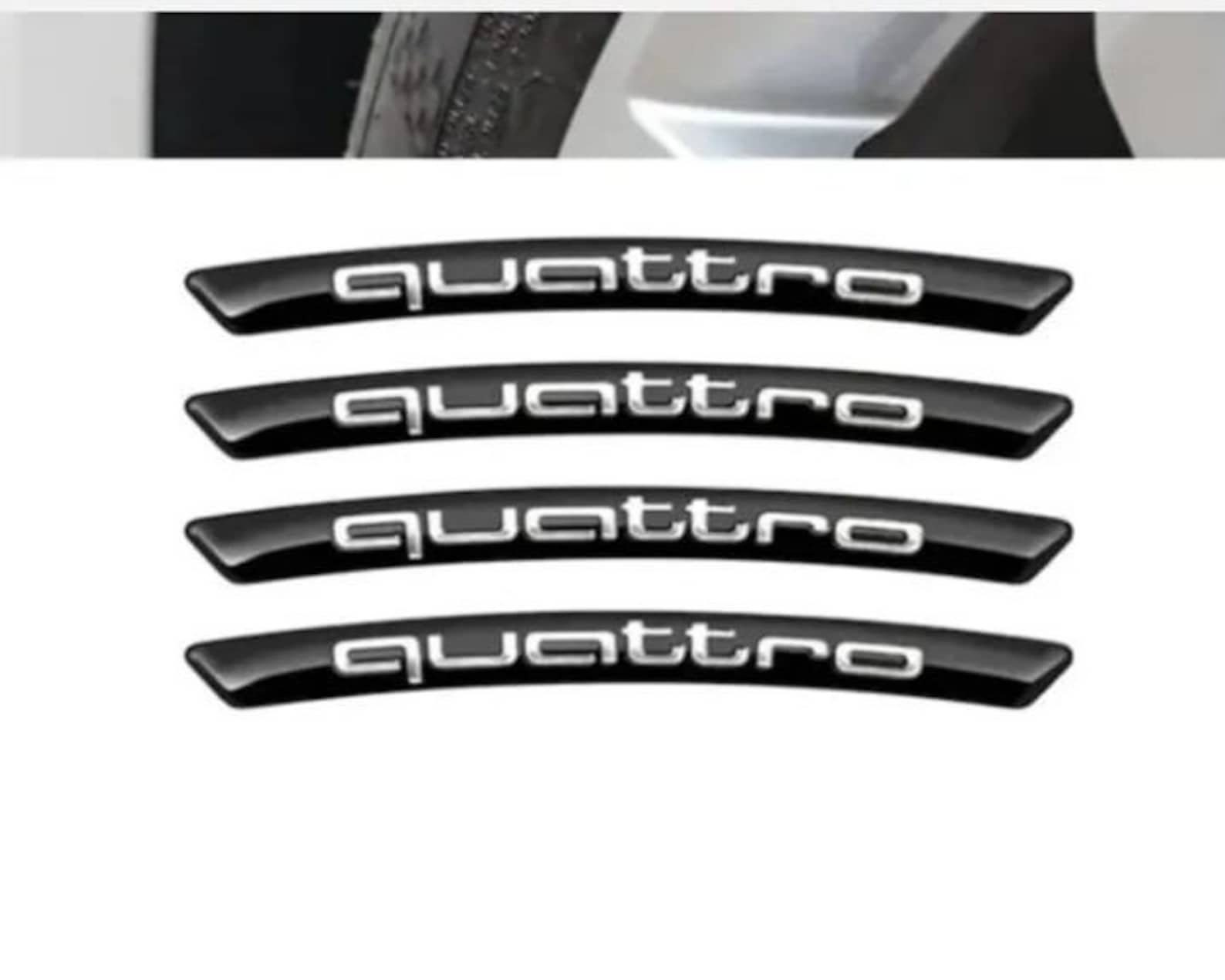 Audi S-line Emblem Logo 3d Rim Aufkleber Sticker 90mm X 7.5mm Schwarz NEW 