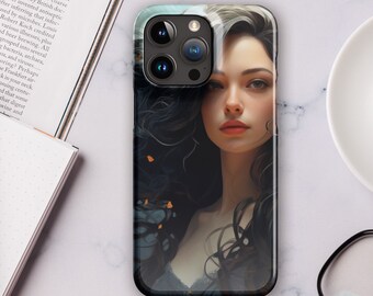 Snapcase iPhone® case | Sorceress | Unique Art | Phantasy portrait flying hair | epic romantic | printed cell phone case