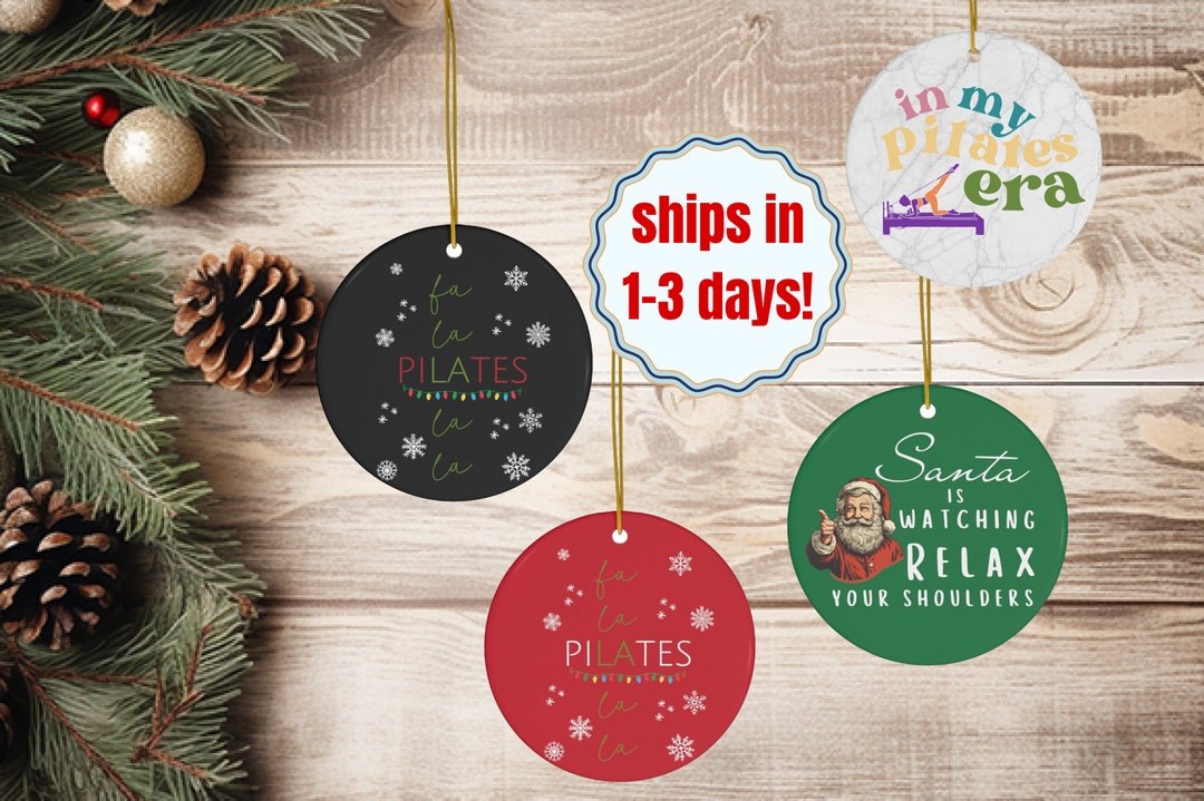 Pilates Christmas Ornament 2 Sided, Christmas Gift for Pilates Teacher