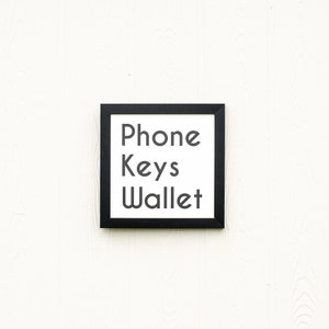 Cartera con llaves para teléfono - 30 x 30 cm - Marco de madera - Decoración de pared - Hogar u oficina - Listo para colgar - Regalo perfecto