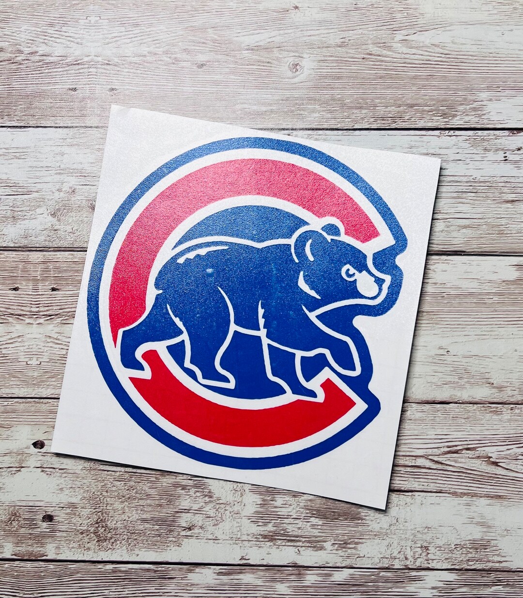 Chicago Cubs 2 Toned Vinyl Decal for Laptop, Car Window, Water Bottle