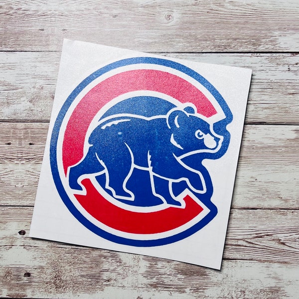 Chicago Cubs (2 toned) Vinyl Decal | For Laptop, Car Window, Water Bottle and more.