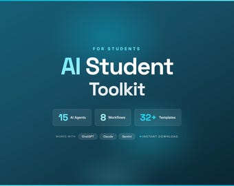 AI Student Toolkit | 15 Agents, 8 Workflows, 32 Templates (Digital Download)
