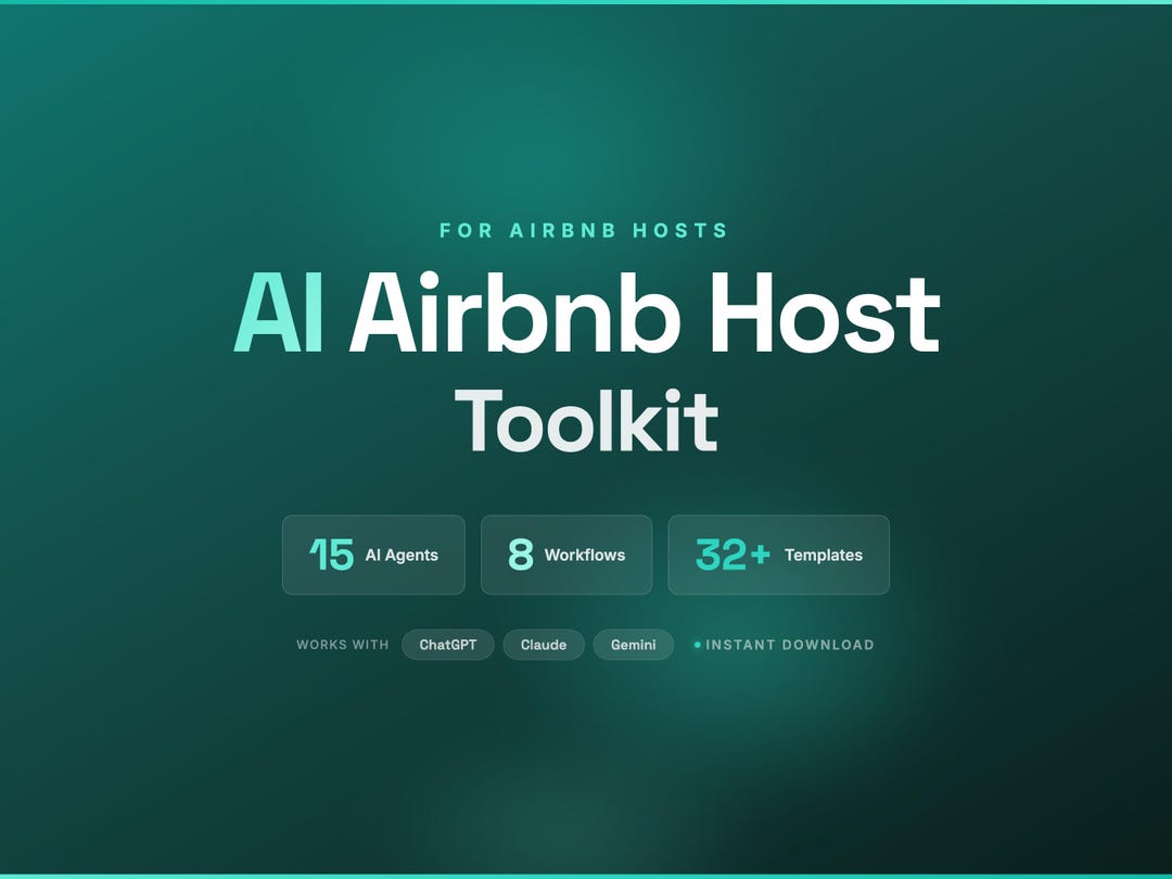 AI Airbnb Host Toolkit | 15 Agents, 8 Workflows, 32 Templates (digital ...