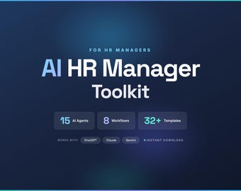 AI HR Manager Toolkit | 15 Agents, 8 Workflows, 32 Templates (Digital Download)