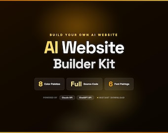 AI Website Builder Kit | LLM API Integration, 6 Templates, Source Code (Instant Download)