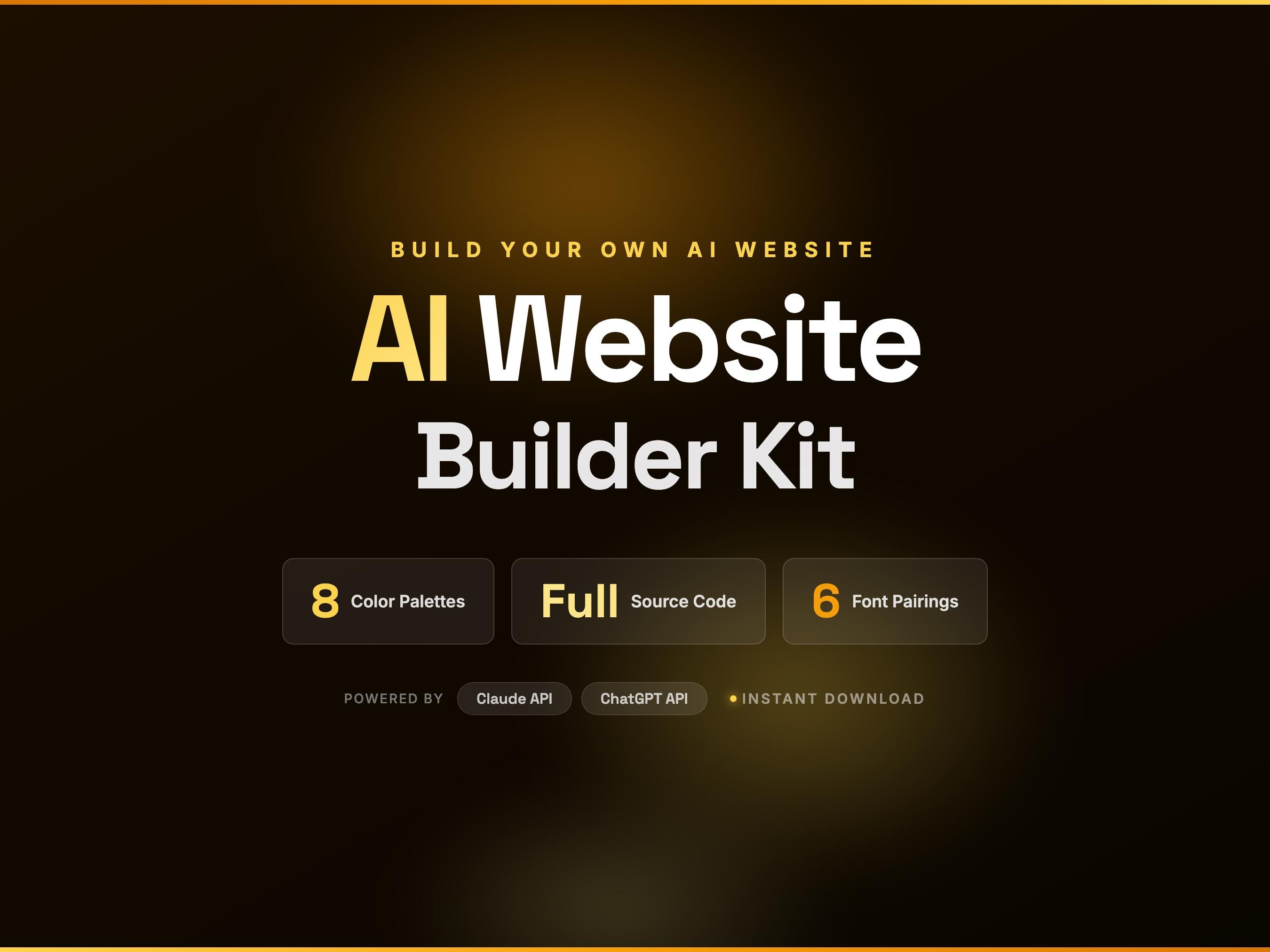 AI Website Builder Kit | LLM API Integration, 6 Templates, Source Code ...