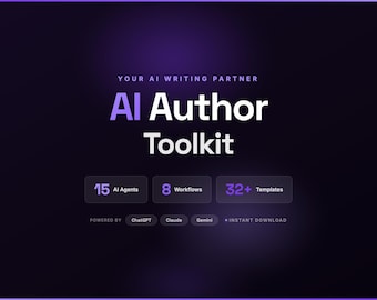 AI Author Toolkit: 15 agents, 8 workflows, 32 sjablonen (digitale download)