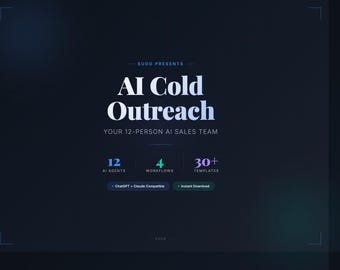 AI Cold Outreach Toolkit | 12 AI Agents, 4 Workflows, 30+ Templates | ChatGPT Claude Prompts for Sales