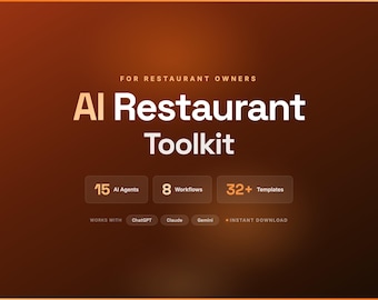 AI Restaurant Toolkit | 15 Agents, 8 Workflows, 32 Templates (Digital Download)
