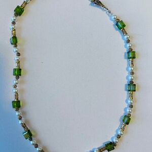 Beaded necklace gift for her green beaded necklace birthday gift beaded necklace Valentine’s Day gift for her green necklace for her