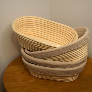 Banneton Proofing Basket with Liner for Artisan Bakers -Handmade Rattan Basket - Sourdough Bread