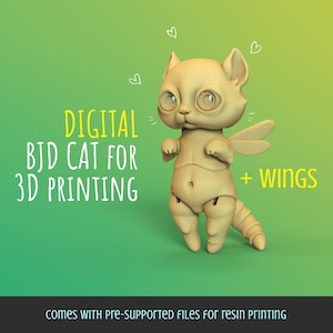 5 cm Digital Poseable Art Doll With Wings for 3D Printing