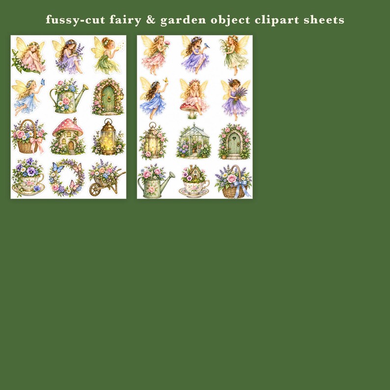 Kit de diario creativo de hadas de jardín, 50 páginas imprimibles con ilustraciones vintage de jardines de hadas, papeles Cottage Roses, descarga instantánea. imagen 14