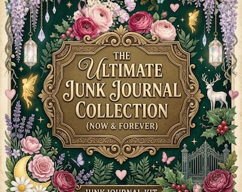 Junk Journal Bundle 75+ Kits, Printable Ephemera Papers Tags Fussy Cuts, Vintage Scrapbook Pages, Digital Download Growing Mega Collection