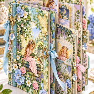 Kit de diario creativo de hadas de jardín, 50 páginas imprimibles con ilustraciones vintage de jardines de hadas, papeles Cottage Roses, descarga instantánea. imagen 16
