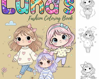 Mode Malbuch 30 süße Mädchen Malseiten Kawaii Stil Malbuch zum Ausdrucken