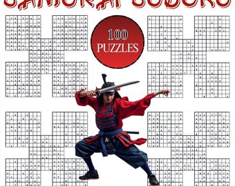 Samurai Sudoku-puzzelboek – 100 puzzels | Eenvoudig • Gemiddeld • Moeilijk • Expert | Afdrukbare samurai-sudoku | Pdf-download en oplossingen