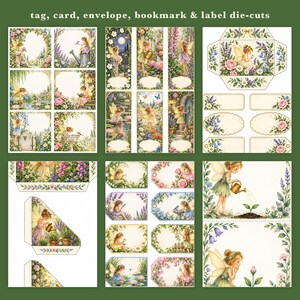 Kit de diario creativo de hadas de jardín, 50 páginas imprimibles con ilustraciones vintage de jardines de hadas, papeles Cottage Roses, descarga instantánea. imagen 13