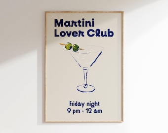 Martini Lover Club Kunstdruck: Verspieltes Dekor für Küche und Barwagen