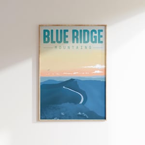 Blue Ridge Parkway Poster, Perfektes Geschenk für Naturliebhaber, Nationalpark Kunstdruck, North Carolina Landschaft, moderne Wandkunst