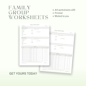 Family Group Worksheet | Family Record Worksheet | Family History | 20 ...