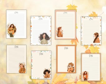Autumn Girl Notepad Set: A5 & Mini Designs (Digital Download)