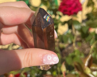 Brazilian Smoky Quartz Crystal Tower With Rainbows