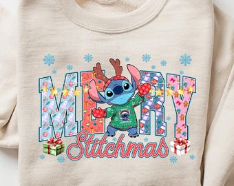 Merry Stitchmas Sweatshirt, Disney Sweatshirt, Stitch Sweatshirt, Santa Shirt, Vacation Shirt, Stitch Lover, Christmas Shirts, Xmas Party