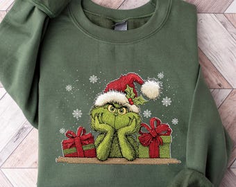 Grinch Christmas Sweatshirt, Grinch Christmas Tree Shirt, Grinchy Hoodie, Grinchmas Christmas Shirt, Whimsical Tree Sweater, Grinch Tee Gift