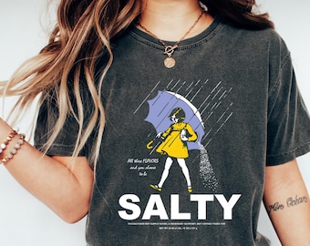 Salt Girl Shirt, Comfort Stay Salty Tshirt, Spiritual Protection Top, Funny Gift Witchy Friend, Witch Hat Umbrella Tee