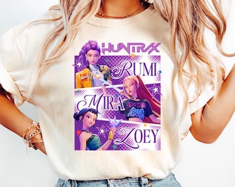Kpop Demon Hunters Shirt, Huntrix Girl T-Shirt, Kpop idol group Shirt, Mira, Rumi, Joey Shirt, Demon Hunter Merch, Gift for Huntrix fan