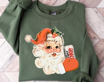 Sweat-shirt Père Noël Coke light, chemise amateur de soda, chemise père Noël Coke light, chemise amateur de coke light, chemise joyeux Noël