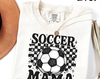 Comfort Colors® Soccer Mama Shirt, Soccer Moms Club T-Shirt, Gameday Soccer Tee, Trendy Women's Soccer Shirt, Sports Mom Shirt