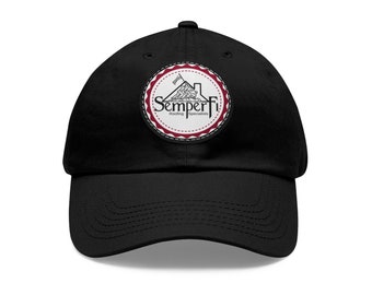 Dad Hat with Leather Patch (Round)