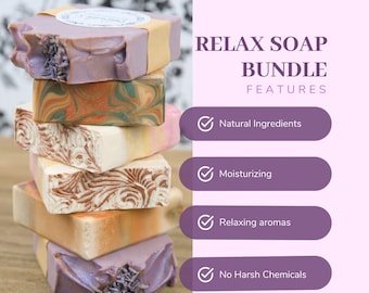 Relaxing Soap Bundle, Full Size Bar Soap Bundle, 3 Soap Set & 6 Soap Set, Moisturizing Soap Bundle, Full Size Bar Soap Gift Set