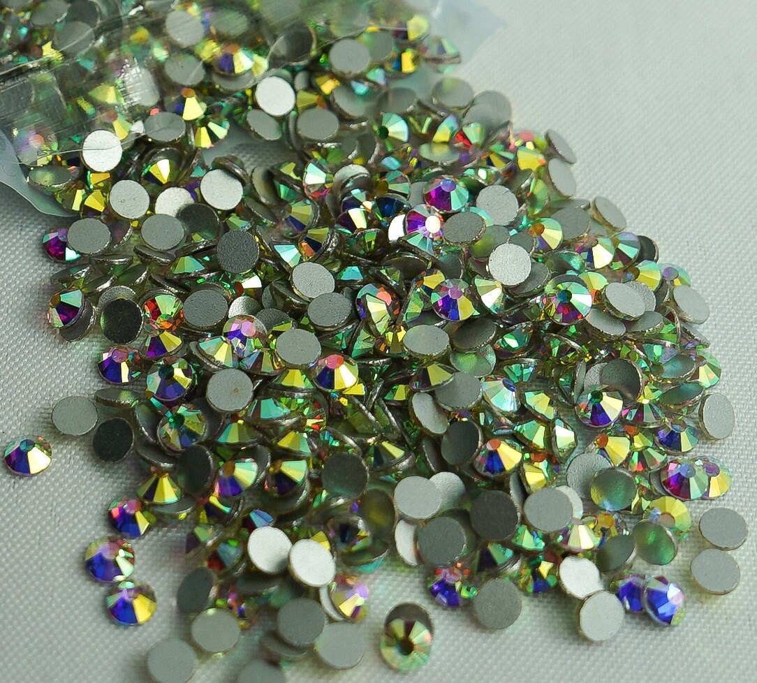 SS3-SS50 Glisten Transparent Rhinestones Silver Bottom Hot Fix Rhinestone  Strass Crystal for DIY Clothes Shoes Nail Art Sewing 