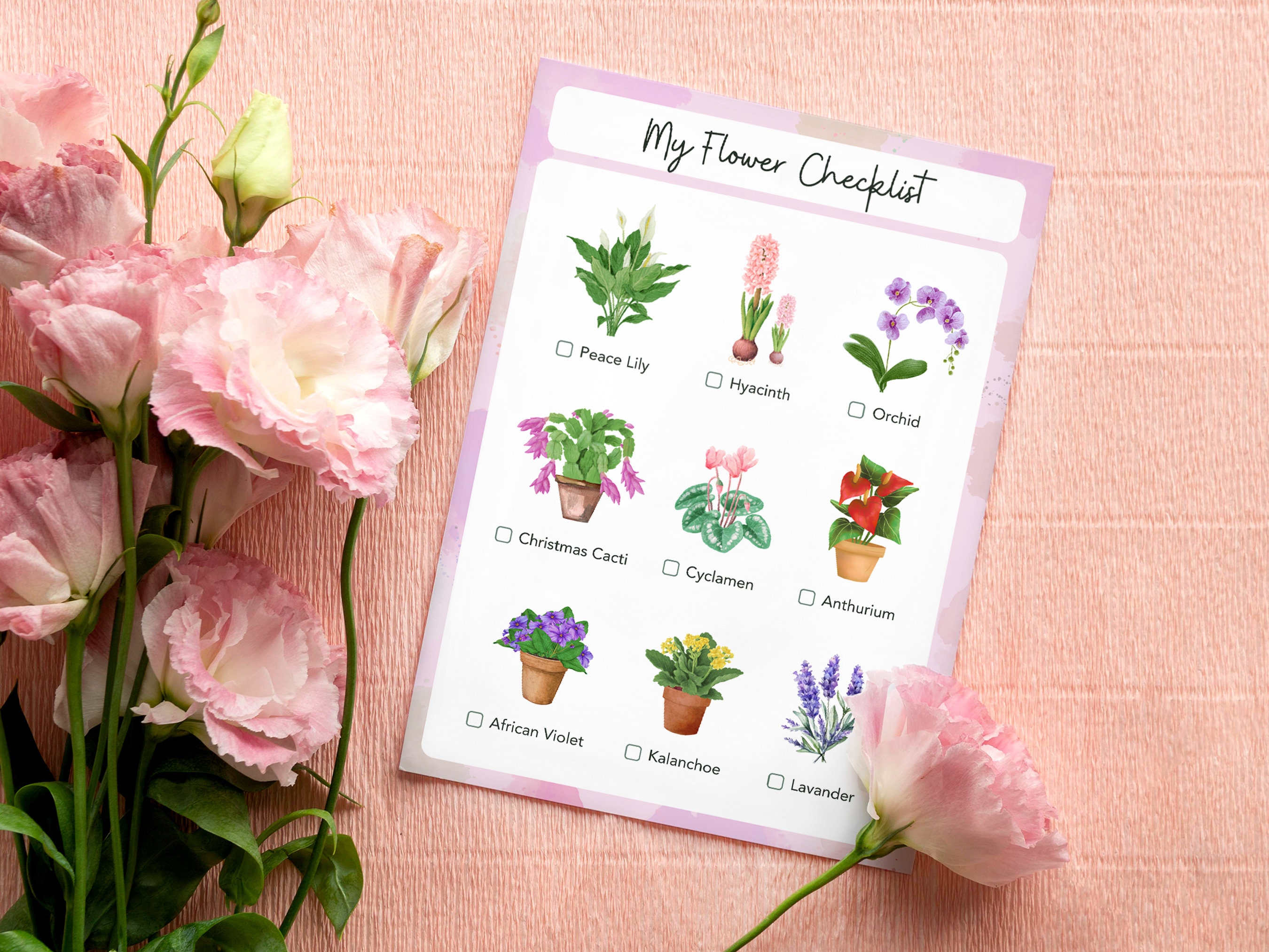 Plant Checklist Printable PDF PNG Digital Plant Organizer Plant Care ...