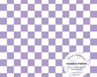 Lavender Checkerboard Seamless Pattern – Pastel Purple JPG for Scrapbooking, Fabric & Crafts
