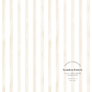 Motif transparent rayures aquarelle beige - Rayures neutres peintes à la main, papier numérique minimaliste, JPG pour scrapbooking, tissu, décoration