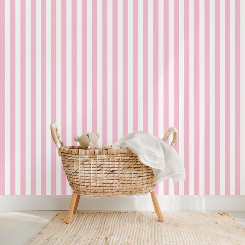 Pink Stripe Digital Paper: Seamless Vertical Pattern (12x12in JPG ...