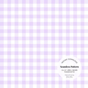 Patrón sin costuras de cuadros lilas: papel digital a cuadros lilas pastel para scrapbooking, tela o manualidades / Descarga JPG