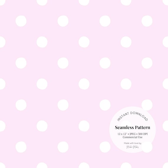 ベビーピンクの水玉模様：シームレスな保育園用デジタルペーパー（JPG