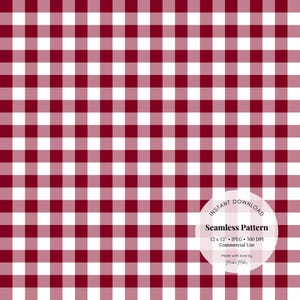 Carta digitale senza cuciture con motivo a quadretti bordeaux - Design a quadretti rosso vino, stile rustico, JPG per scrapbooking, tessuti e decorazioni per matrimoni