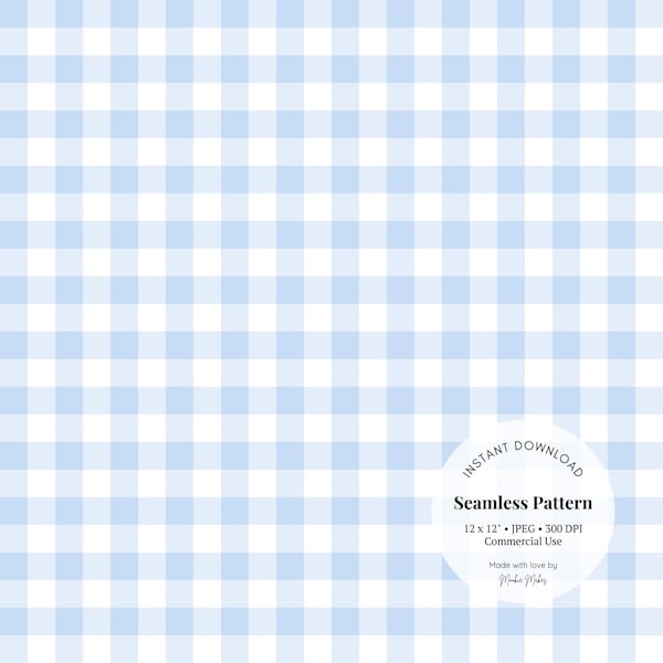 Blue Gingham Pattern - Etsy