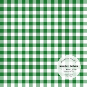 Weihnachtliches grünes Gingham Muster - Festliches kariertes digitales Papier für Geschenkpapier, Bastelarbeiten & Stoffe | JPG Herunterladen